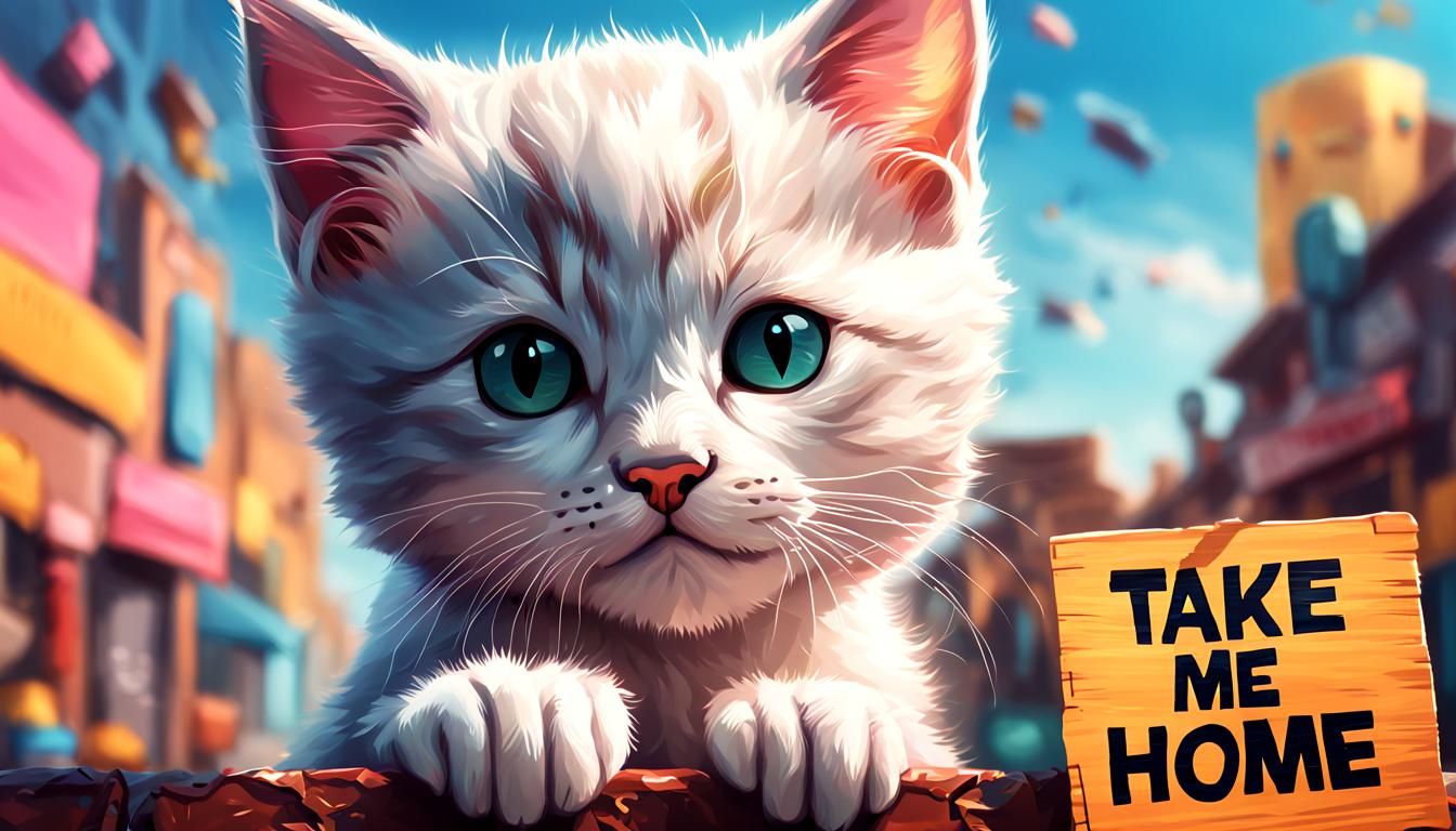 Kitten Asks to Be Taken Home: Hyperrealistic Art