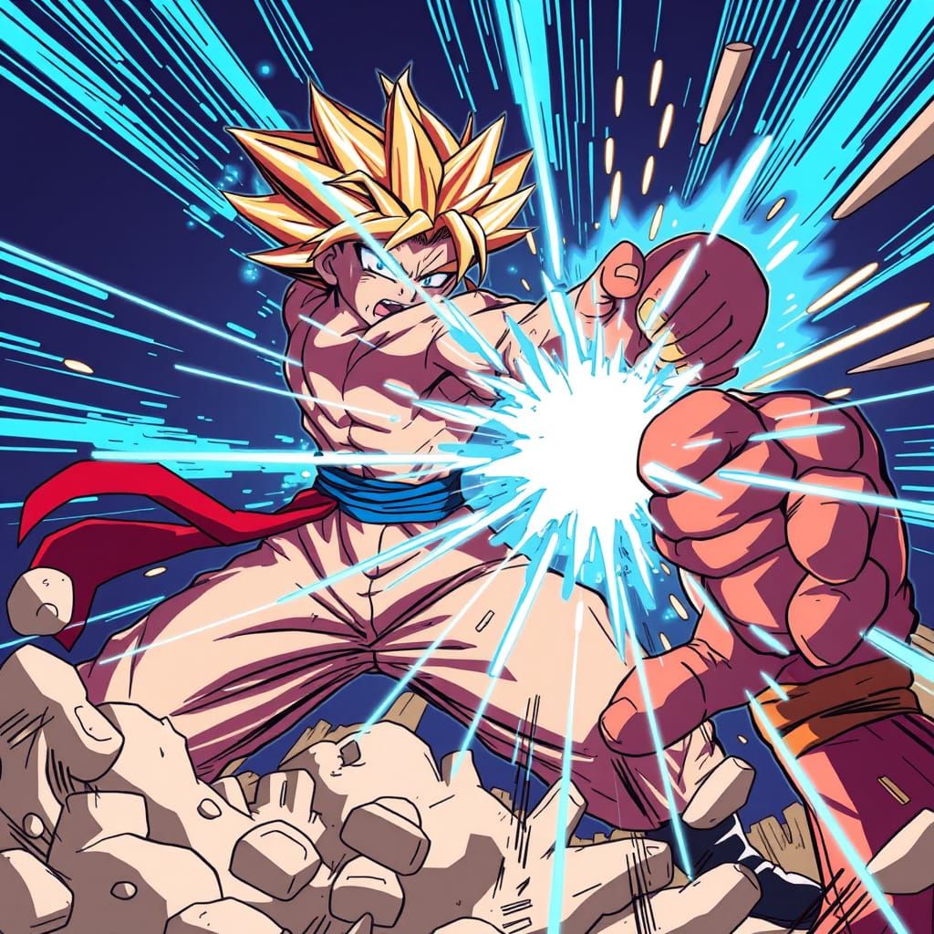 Anime Battle: Hyper-Energetic Protagonist Unleashes Devastat...