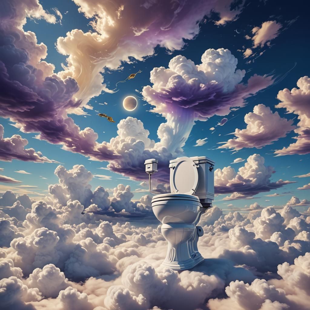 A toilet according to René Magritte