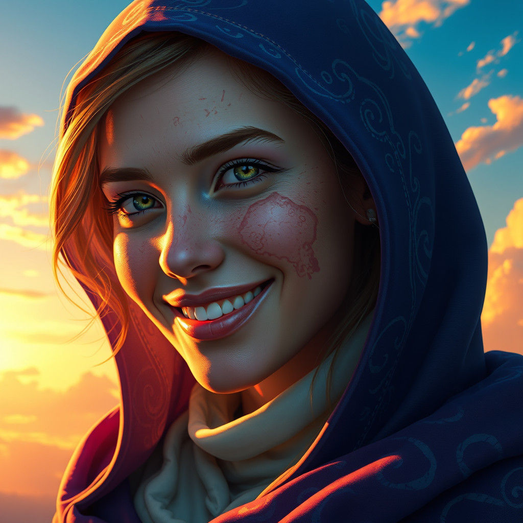 Beautiful Woman with Scars: Fantasy Concept Art