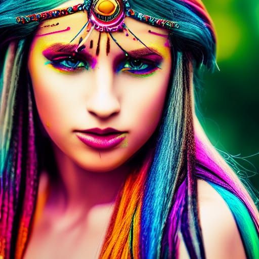 Colorful Warrior Princess in Professional Photo