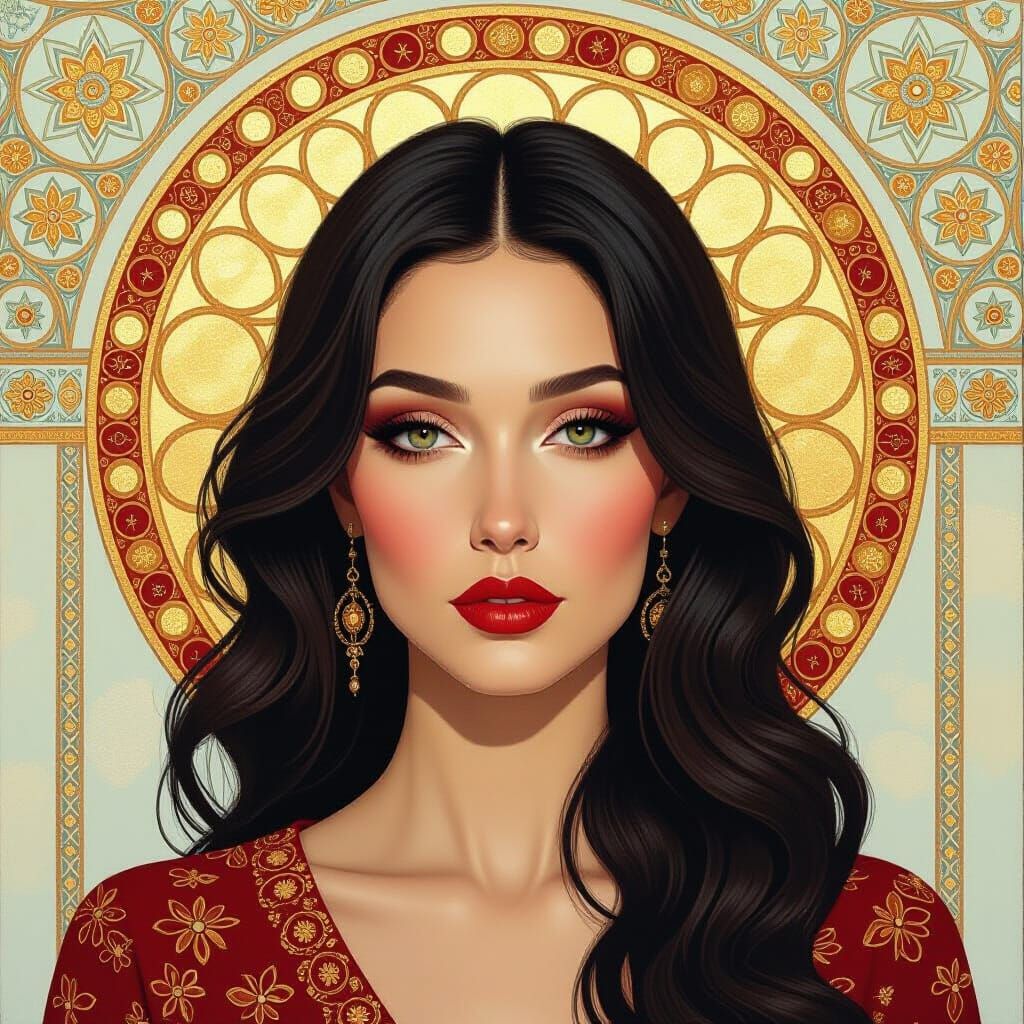 Angel of Death Portrait in Neo-Impressionist Style