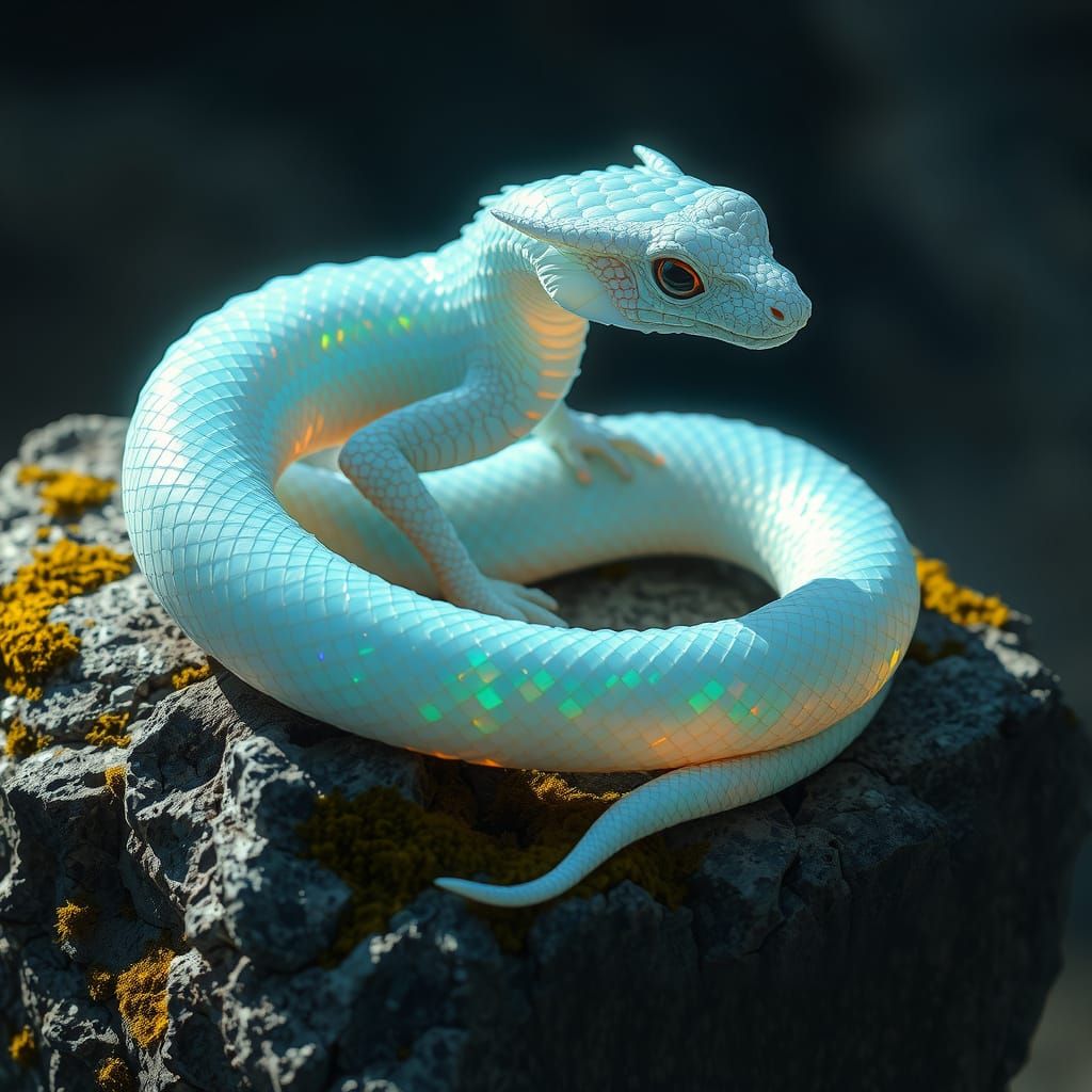 Serpentine Creature in Prismatic Glow