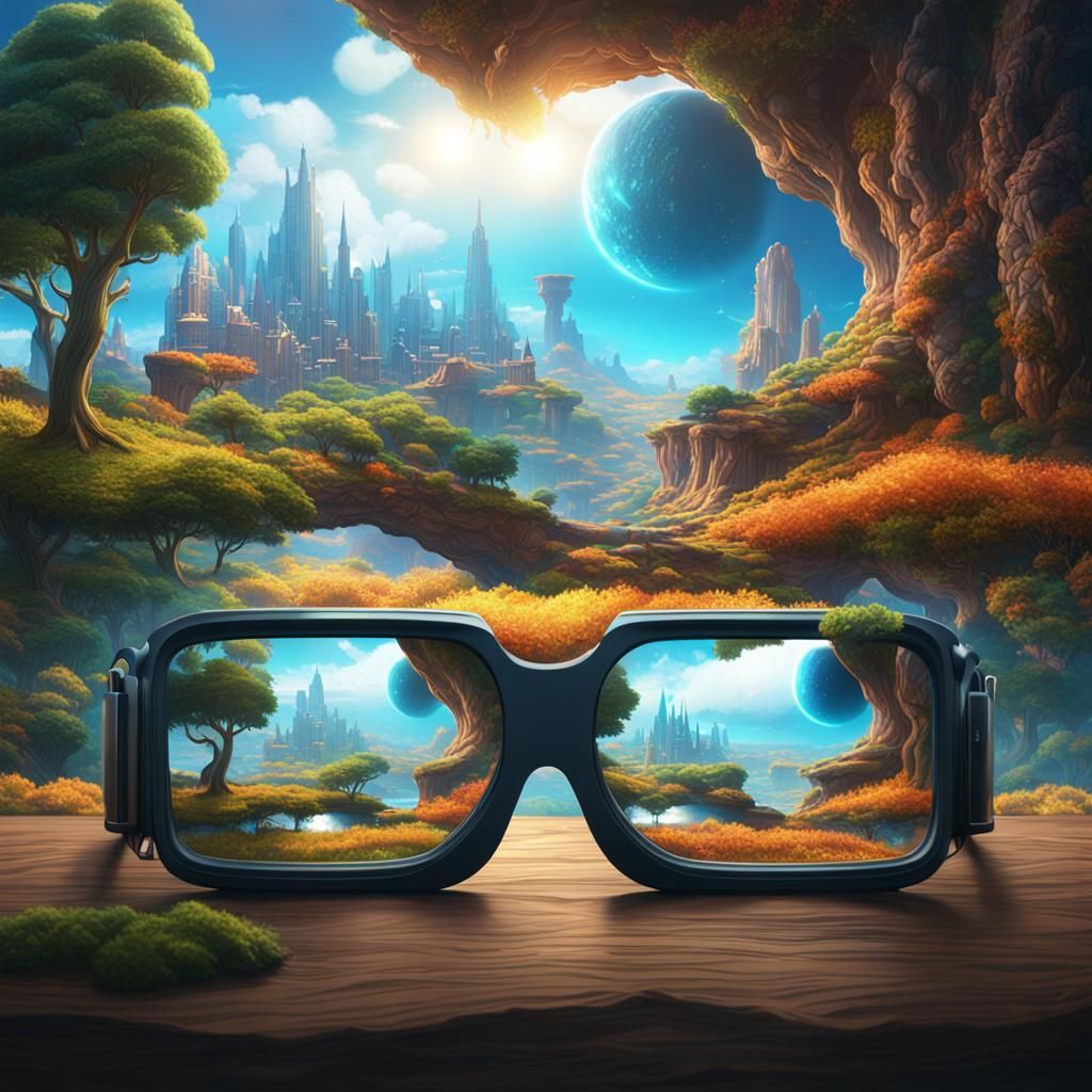 Reality vs Virtual Anime World Through Glasses