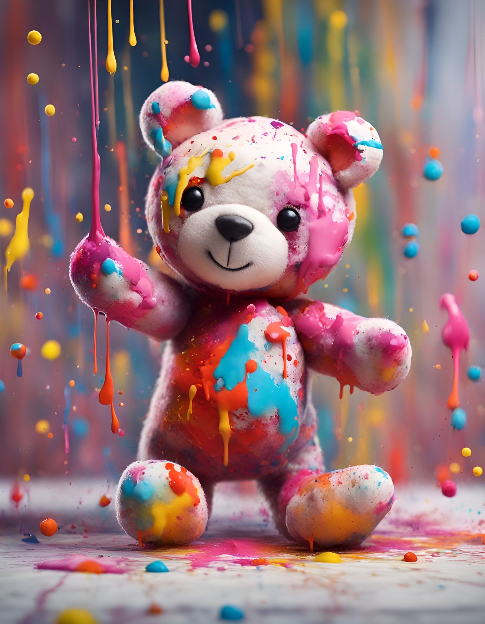 Splatterplush Bear Artist Creates Sculpture