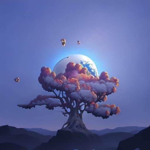 Utopian City Reflecting Galactic River