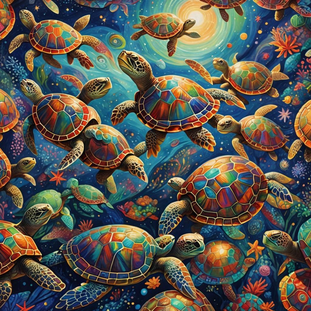 Turtles Swim in Starry Sea: Visionary Surrealism