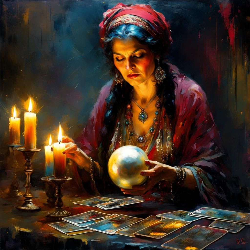 Mysterious Gypsy Woman Tarot Card Reading