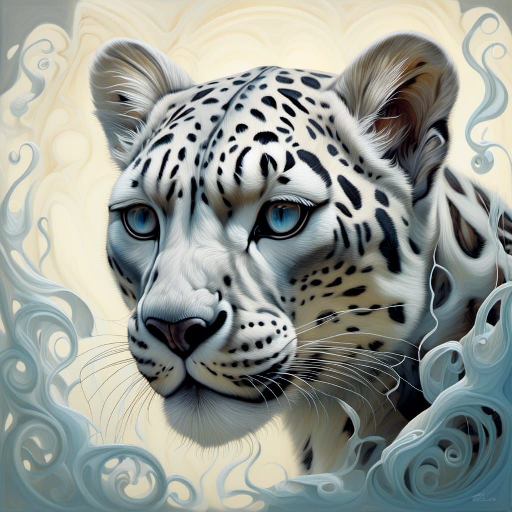 Surreal Snow Leopard Double Exposure Wildlife Photography