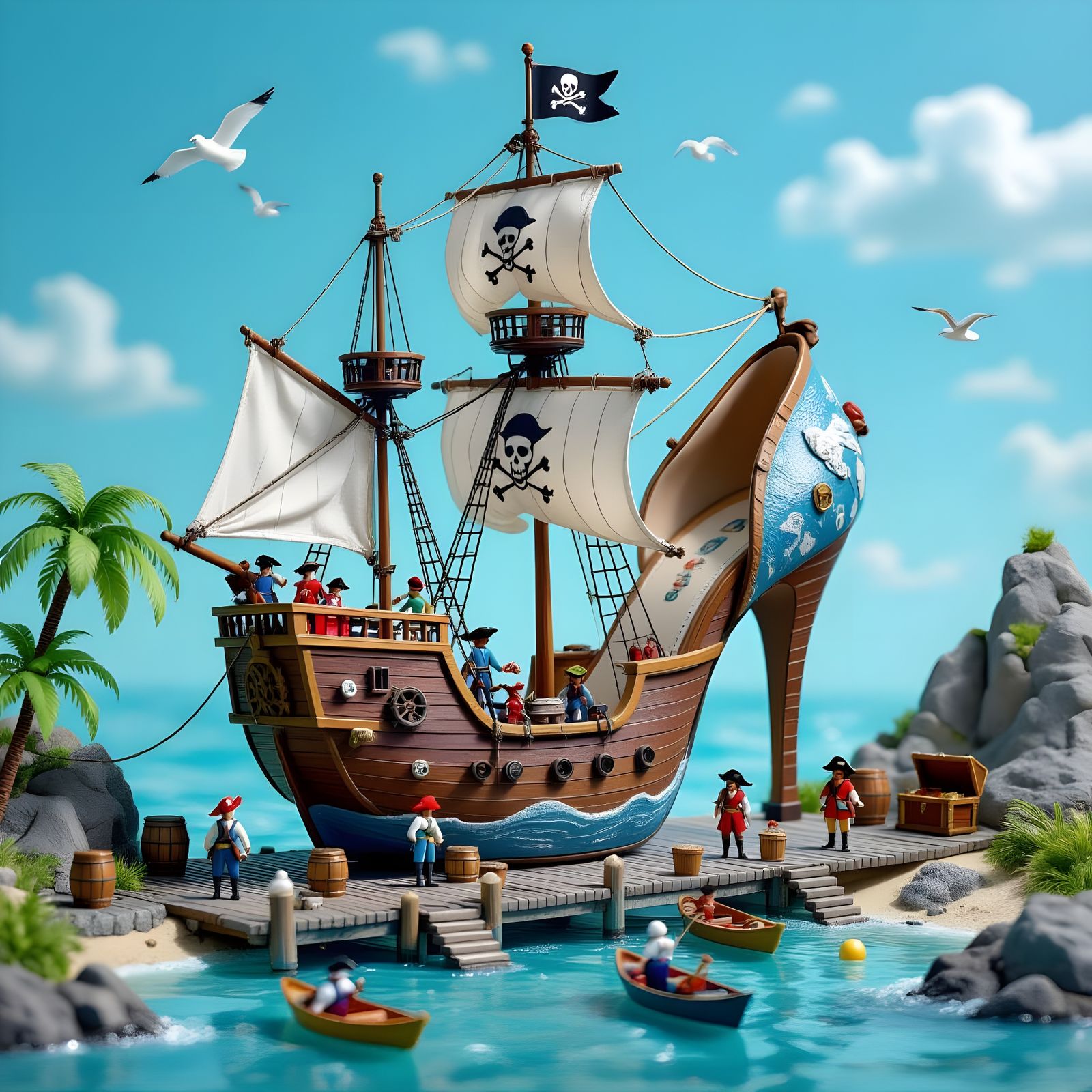 Pirate Ship High Heel Shoe Diorama