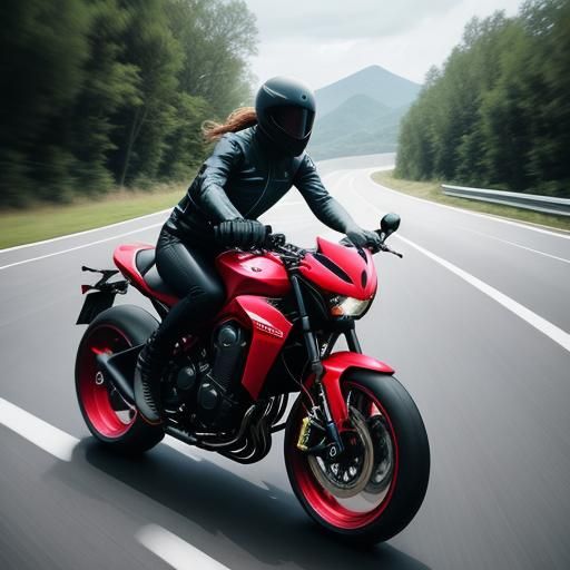 Girl on Dragonfly Superbike Doing Wheelie