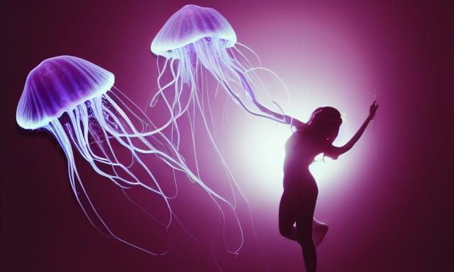Caught by Flying Jellyfish with Inner Illumination