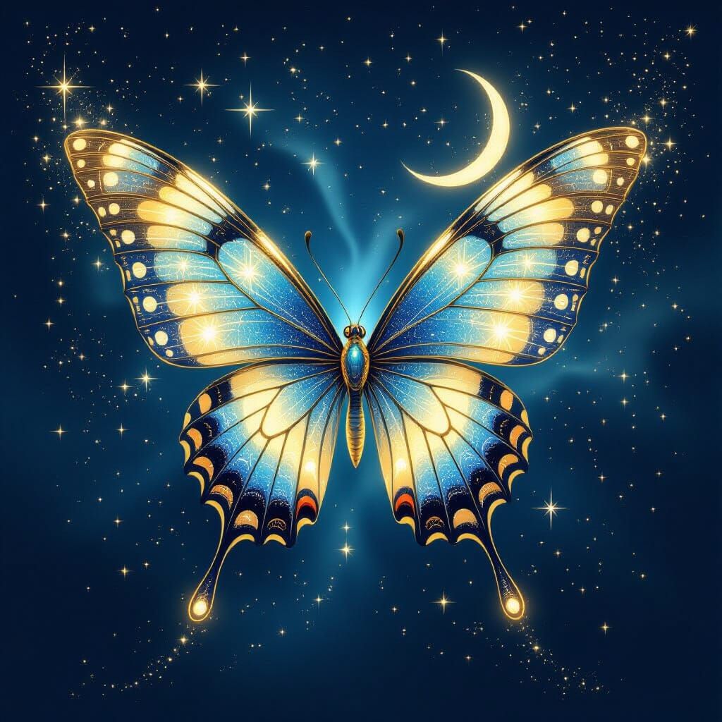 Ethereal Starlight Butterfly Healing Galaxies