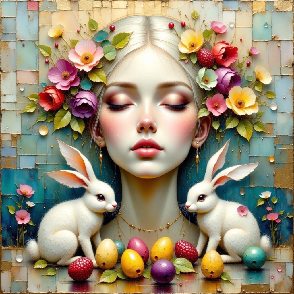 Serene Woman in Vibrant Raspberries and Soft Illumination