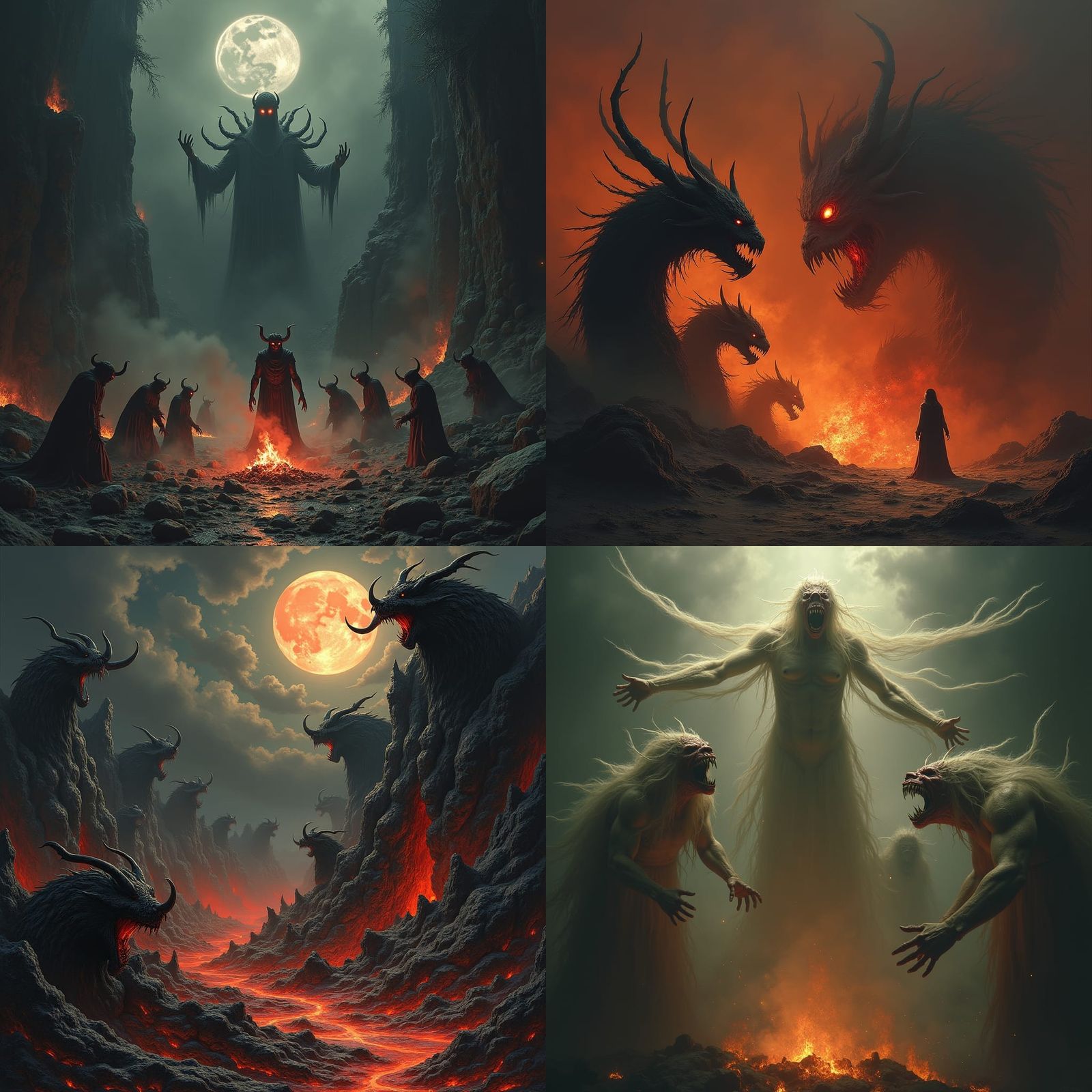 Horrific Scene of Sacrifices and Demons