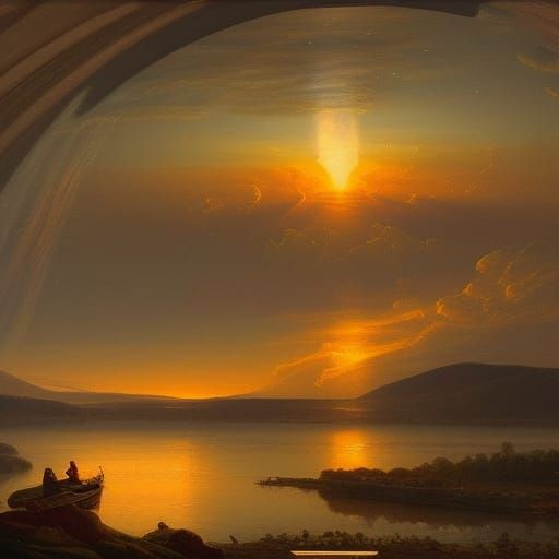 Meteor Over the Hudson River: Dramatic Digital Painting