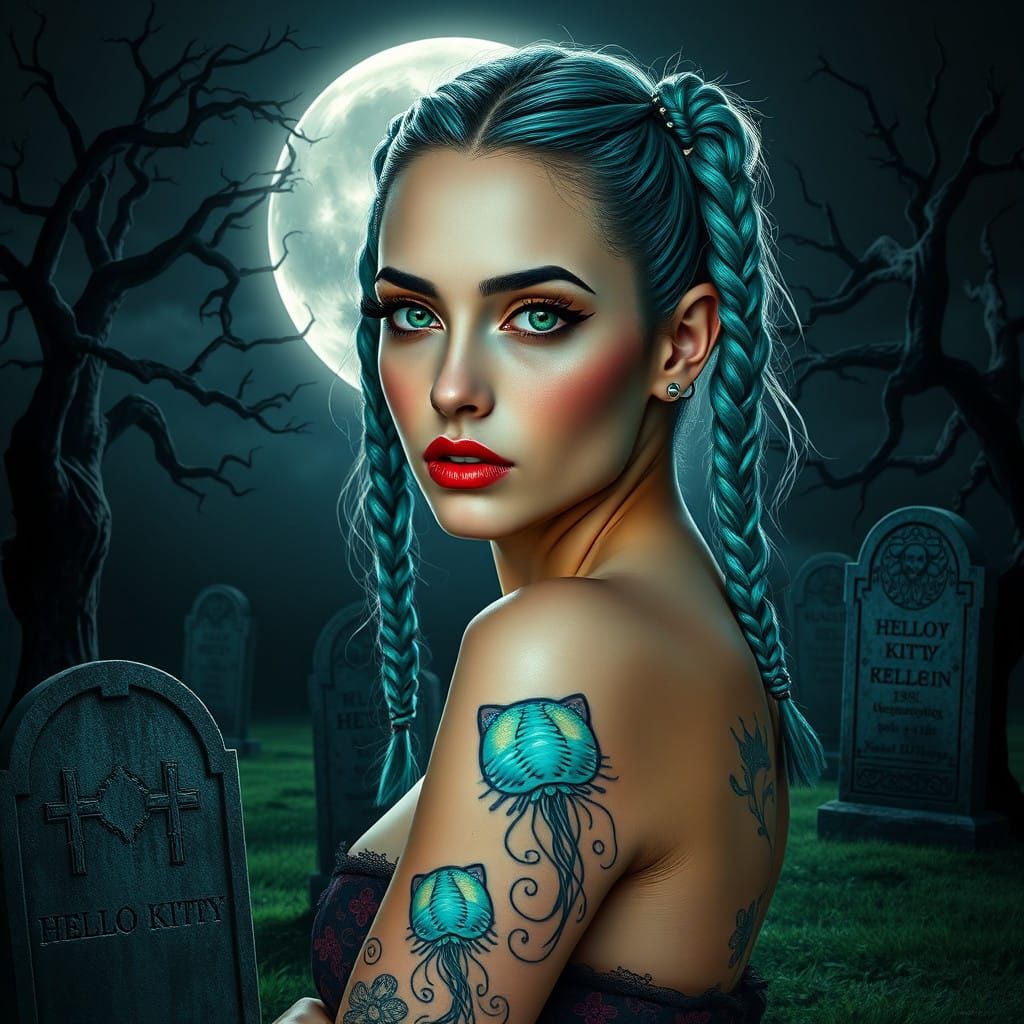 Enchanting Woman in Whimsical Gothic Elegance