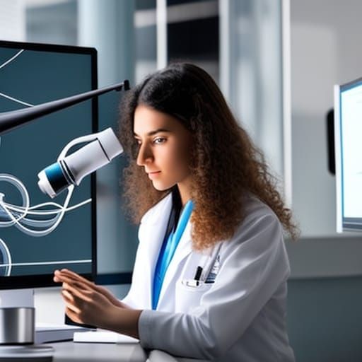 Hyperrealistic Medical Student Scene with Microscope