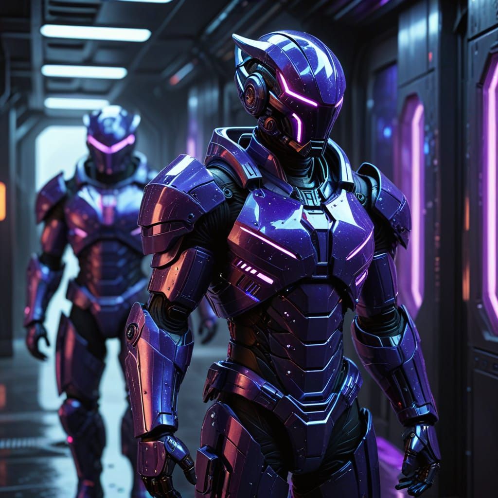 Glowing Swords of the Cosmic Warrior