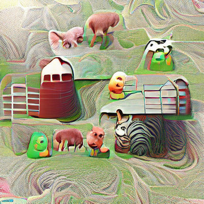 Picturesque Farm Animals in a Rural Landscape
