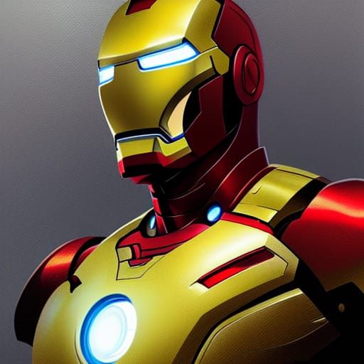 Hyperdetailed Ironman Portrait in Volumetric Lighting