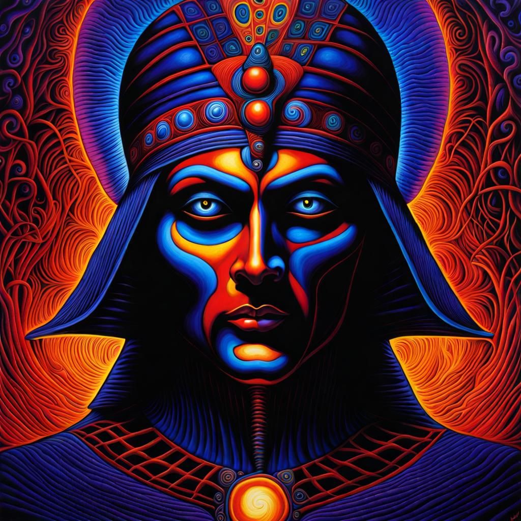 Mystical Harlequin in Impasto Style