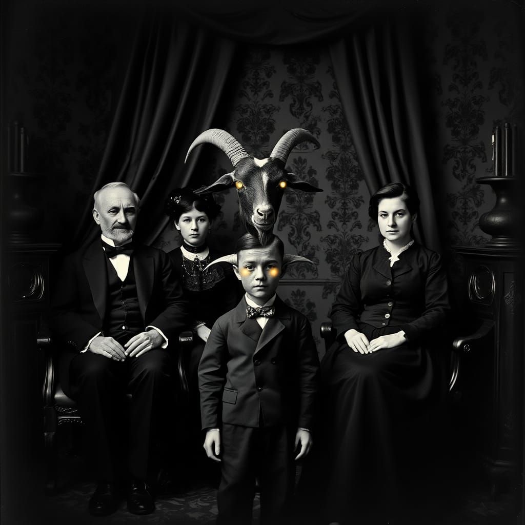 Victorian Family Portraits in a Haunting Atmosphere
