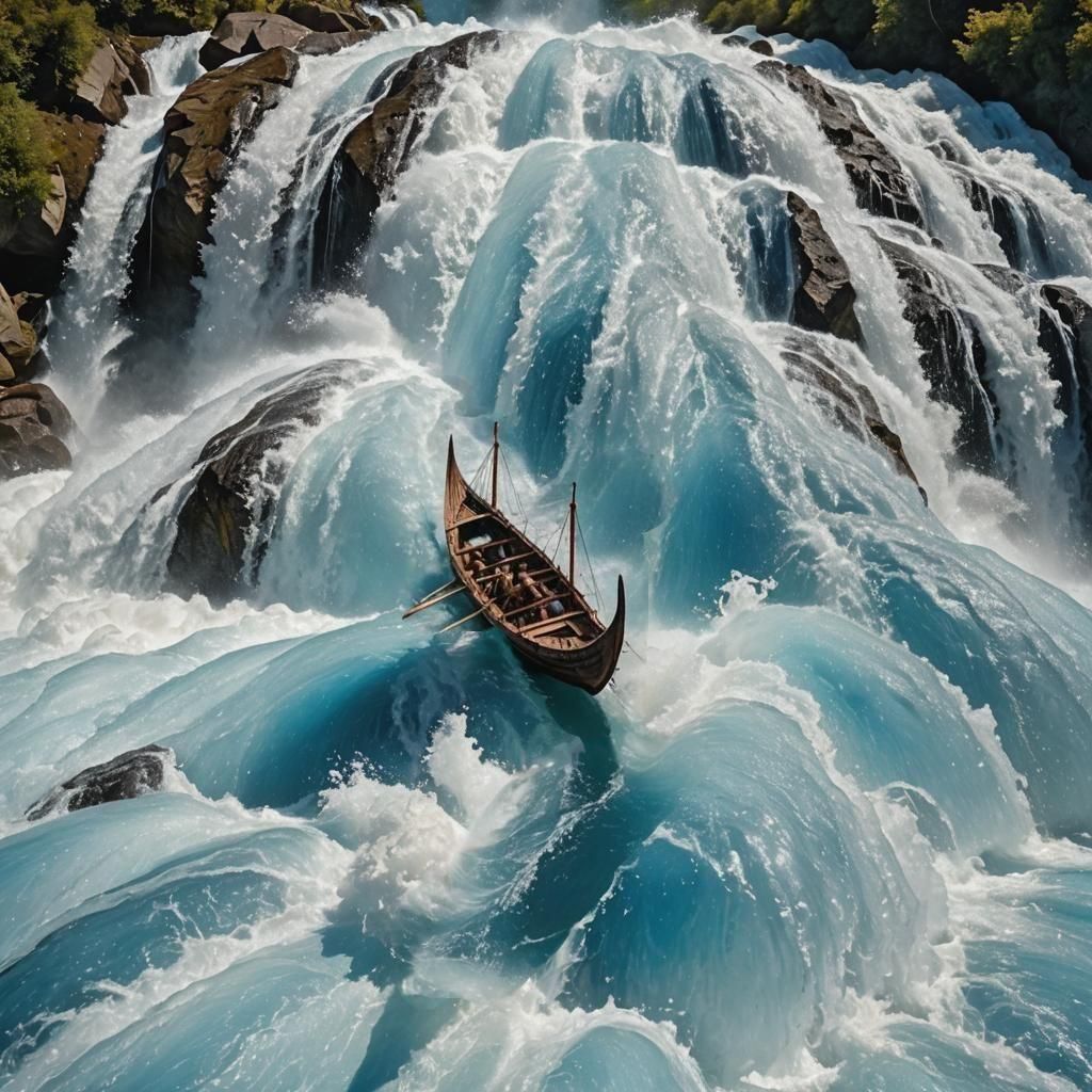 Kayaker Descends Artificial Waterfall in Competition