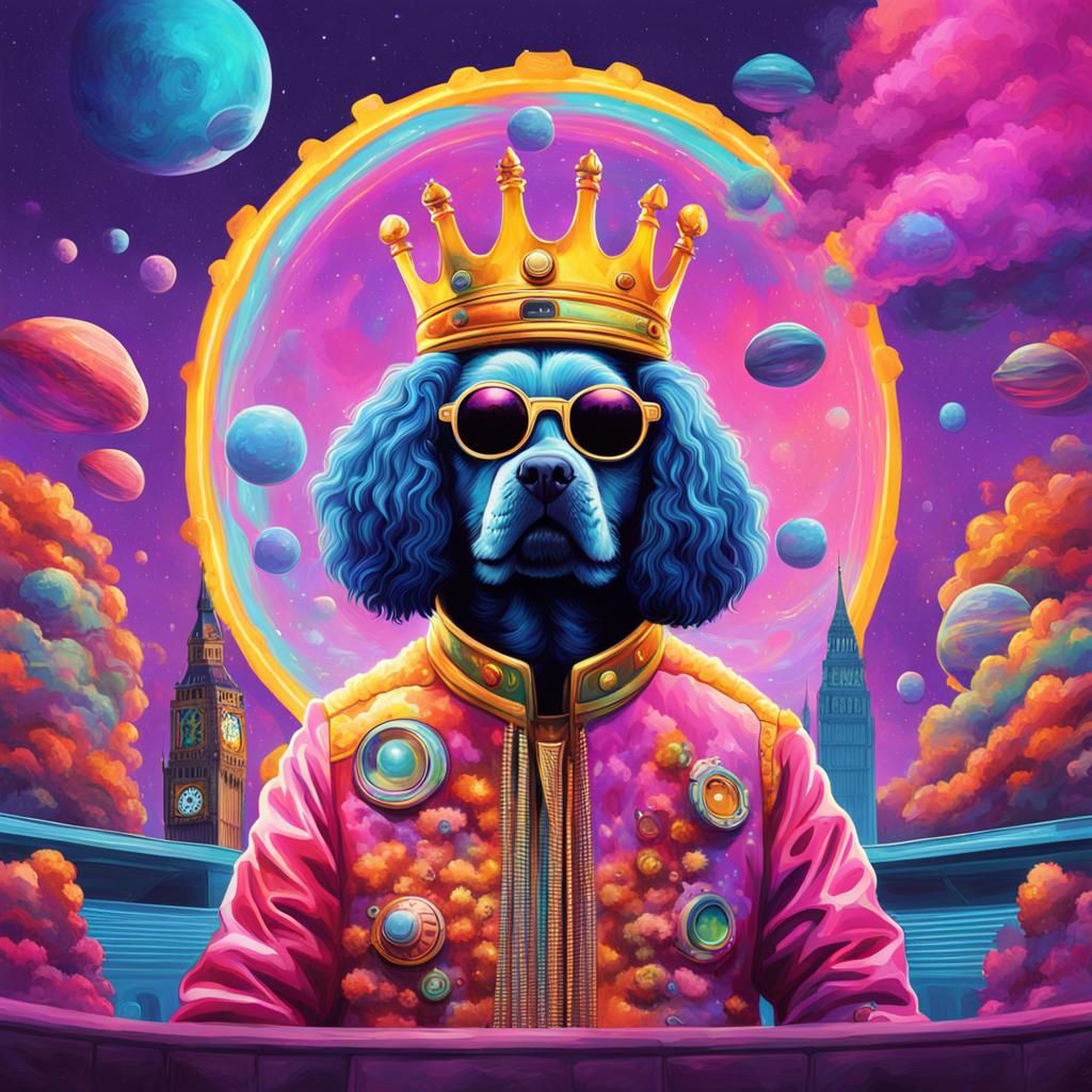 King Charles and Mr. Blobby at Alien Music Festival