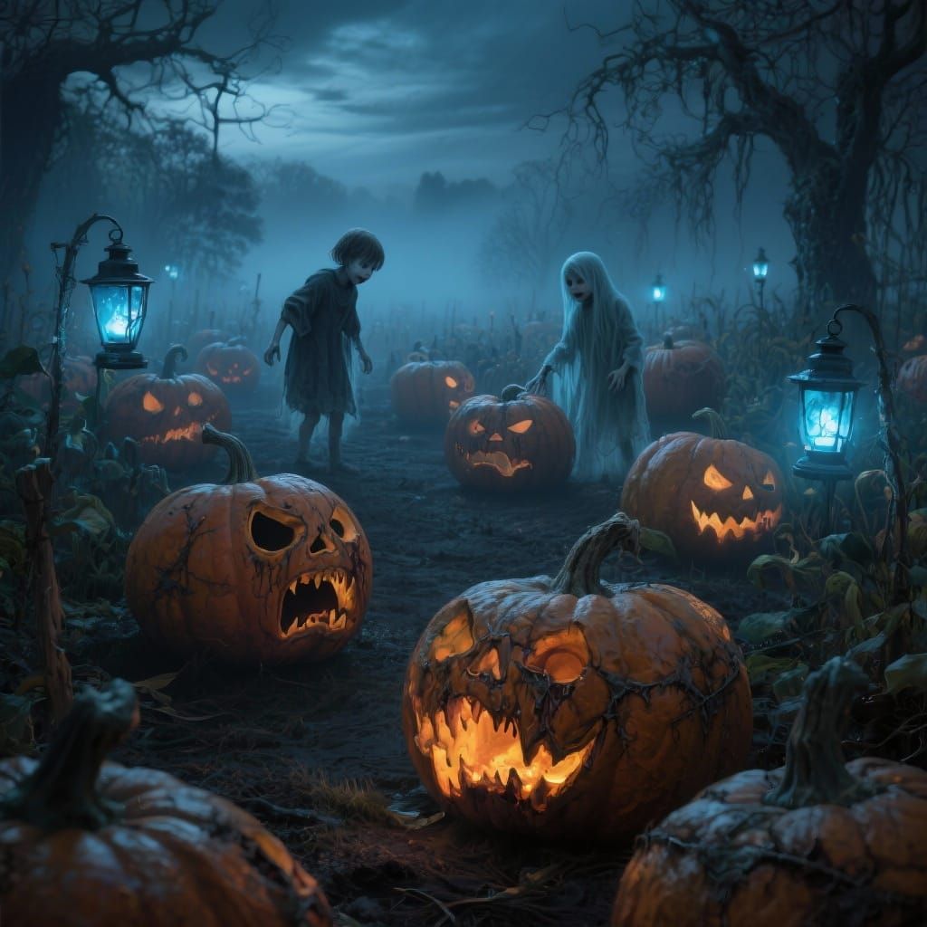 Twisted Pumpkin Patch of Tormented Souls at Twilight
