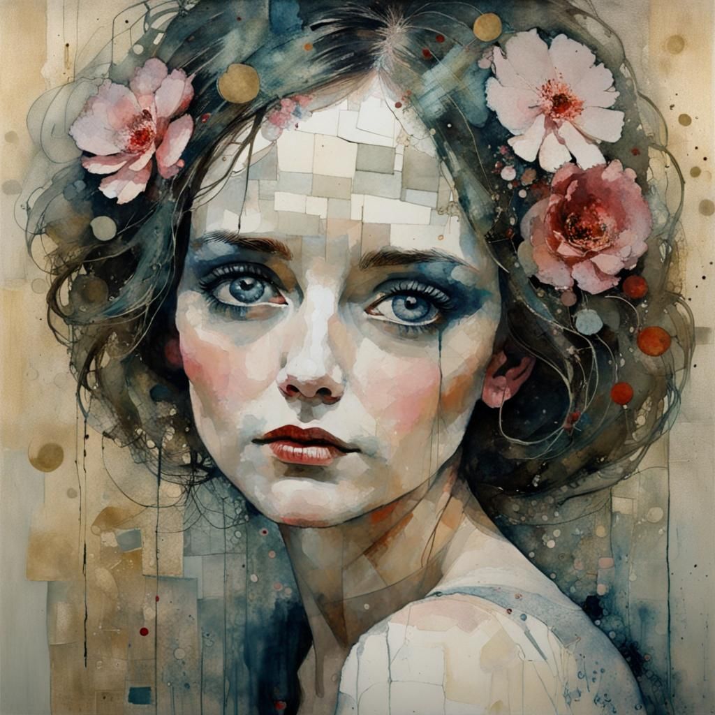 Extravagant Floral Sunset after Klimt