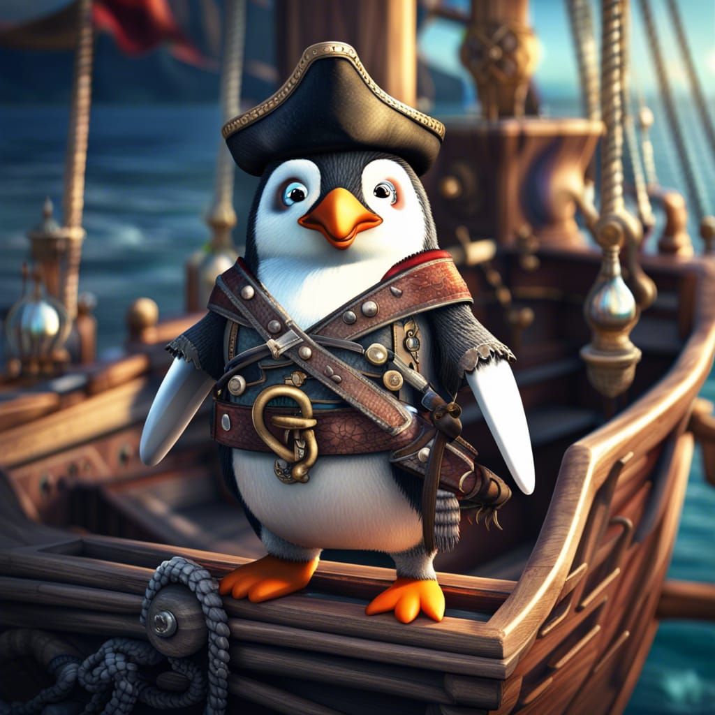 Cute penguin piratr