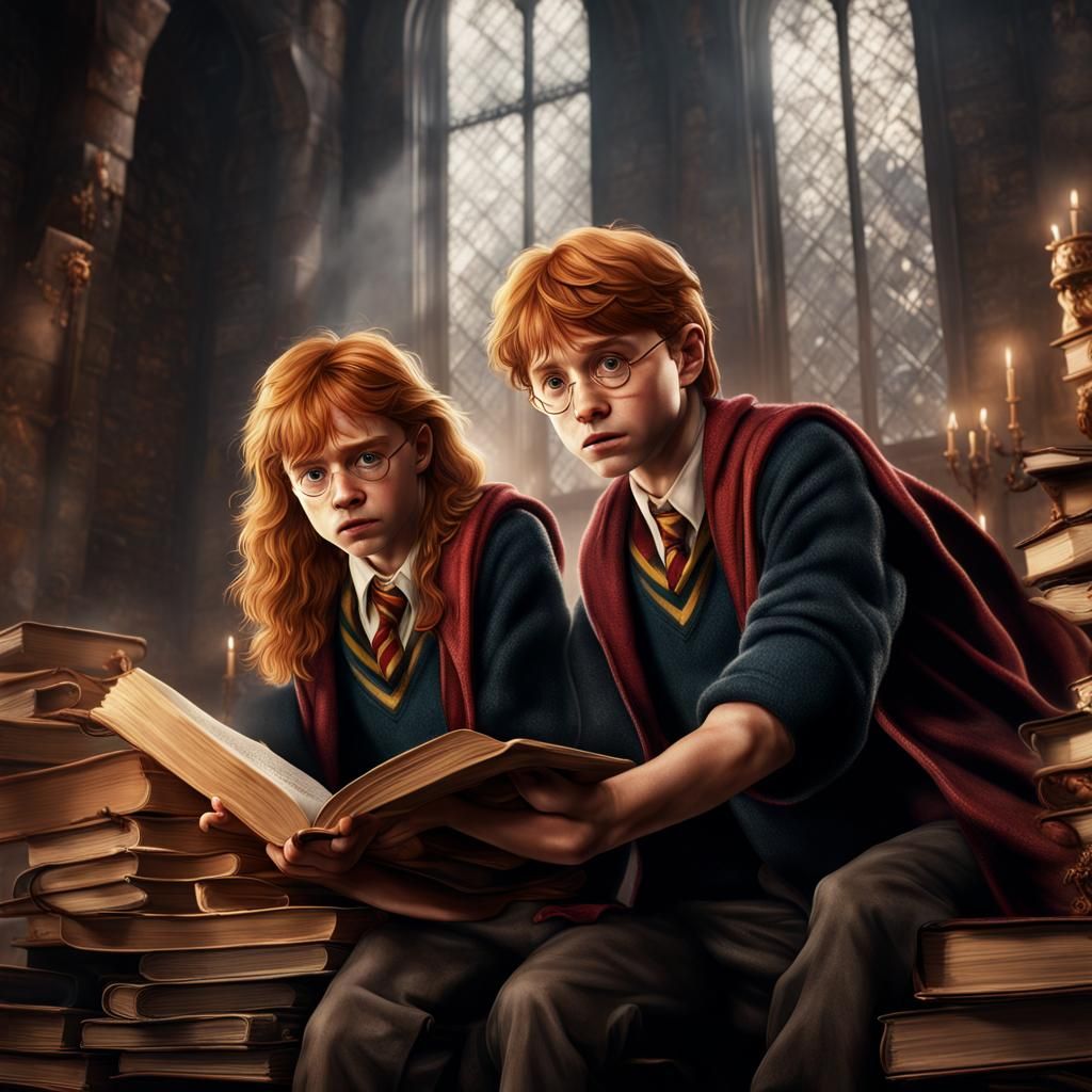 Harry Potter Trio: Emerging from a Book