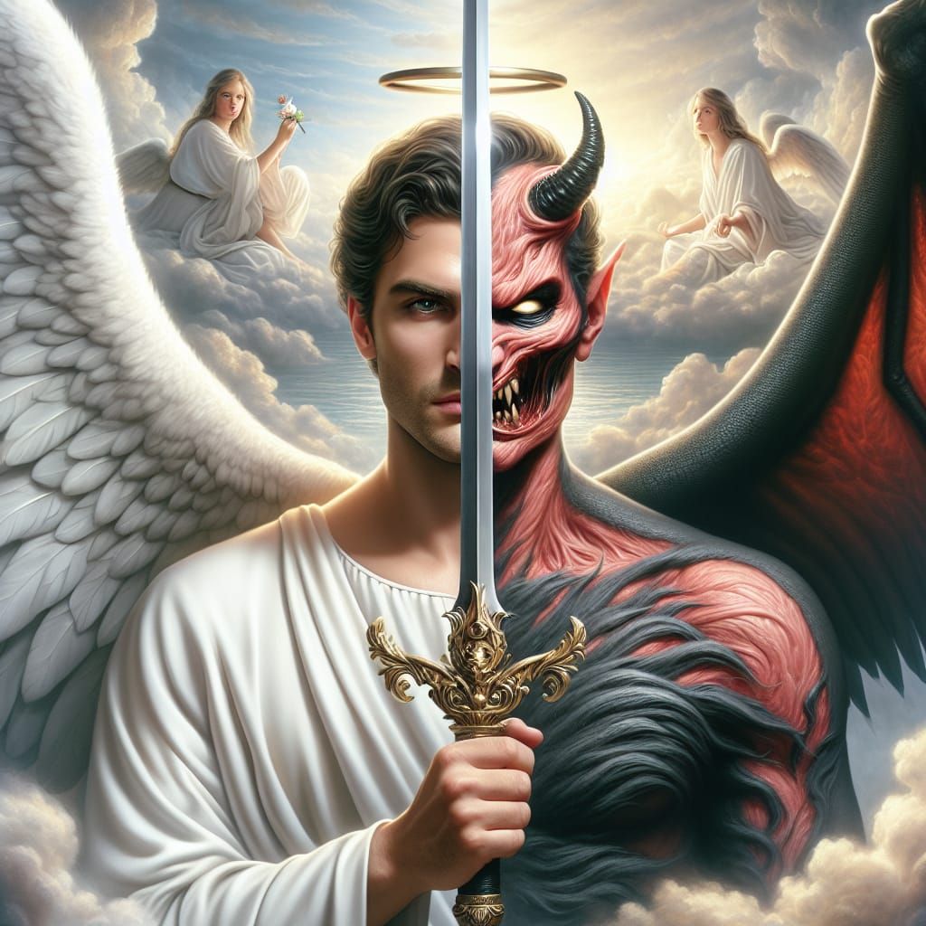 Angel-Demon Sword HD Digital Image