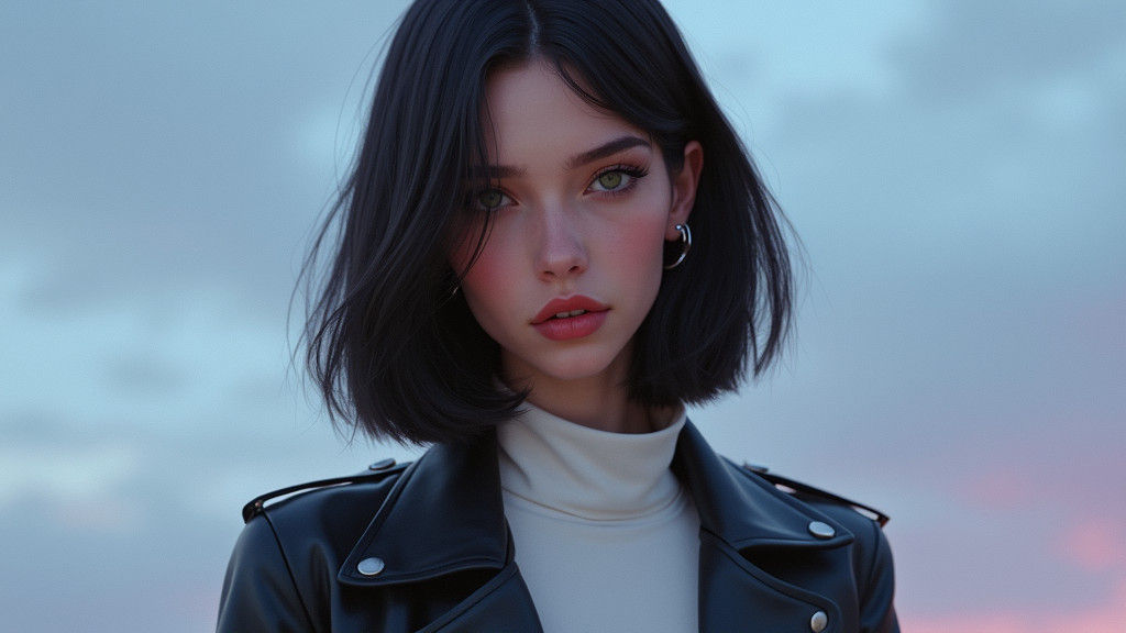 Realistic Portrait of Woman in Modern Style