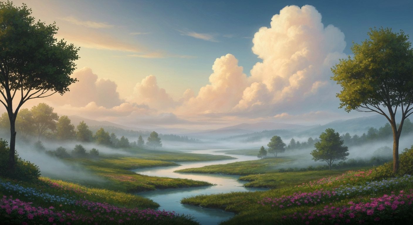 Ethereal Fantasy Landscape: Dreamy Matte Painting