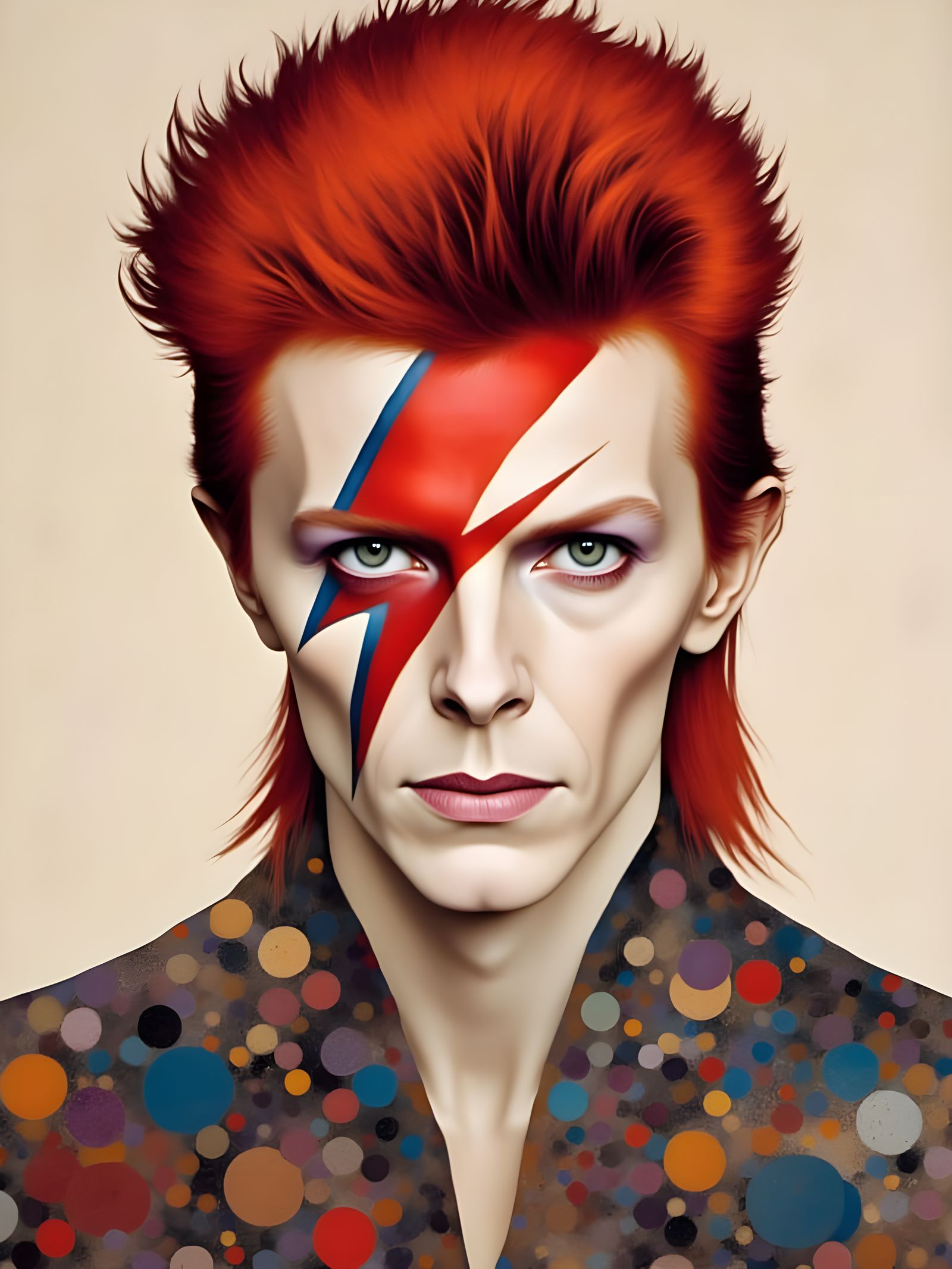 Abstract David Bowie Portrait in Pagan Moon Style