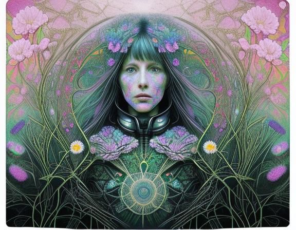 Psychedelic Space Angel in an Anomalous Landscape