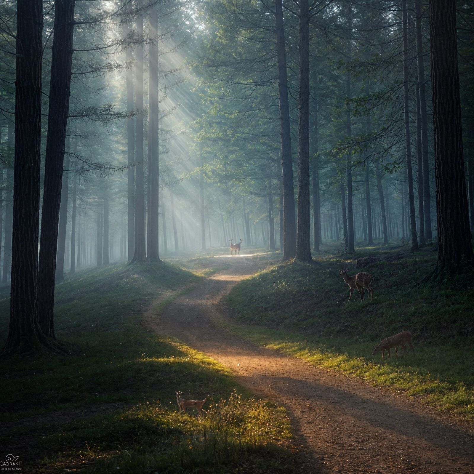 Ethereal Light Deer Departs in a Celestial Glow