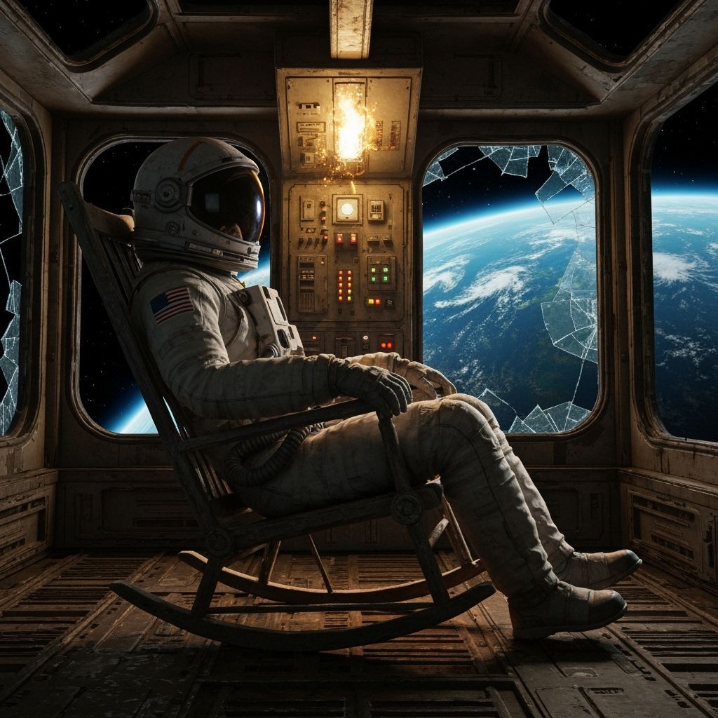 Astronaut's Repurposed Rocking Chair in Derelict Space Stati...