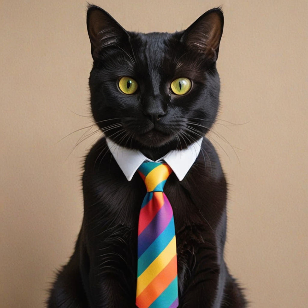 Feline in Vibrant Attire