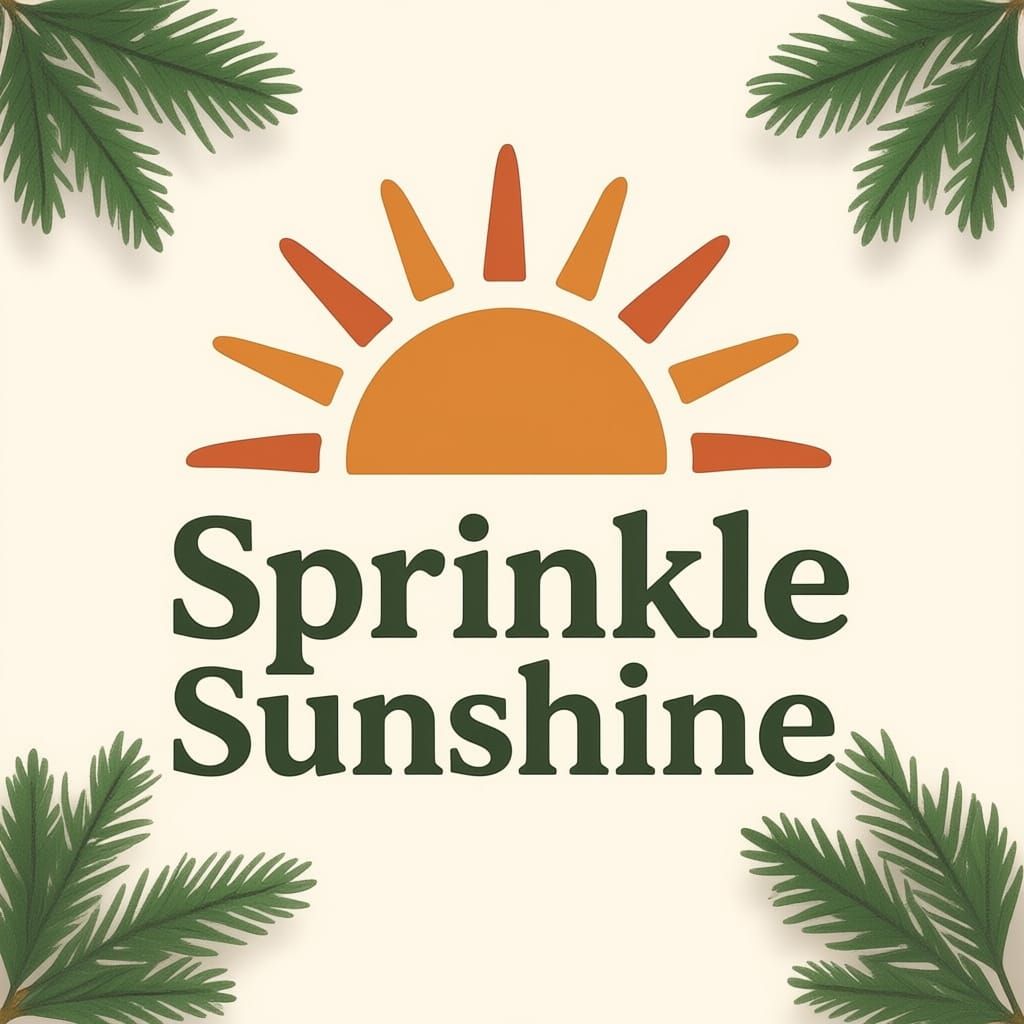 Modern Earthy Logo with Sun and 'Sprinkle Sunshine'