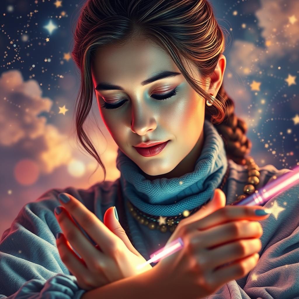 Die himmlische Schneiderin: Eine engelsgleiche Gestalt mit s...