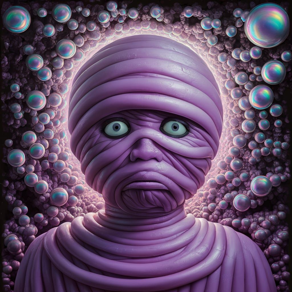 Abstract Soap Bubble Mummy in Picasso Burton Style