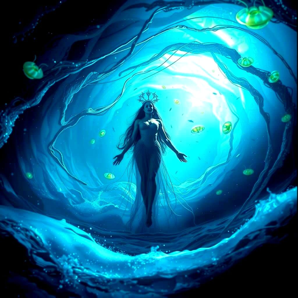 Goddess Nammu of the Primordial Sea: Photorealistic Image