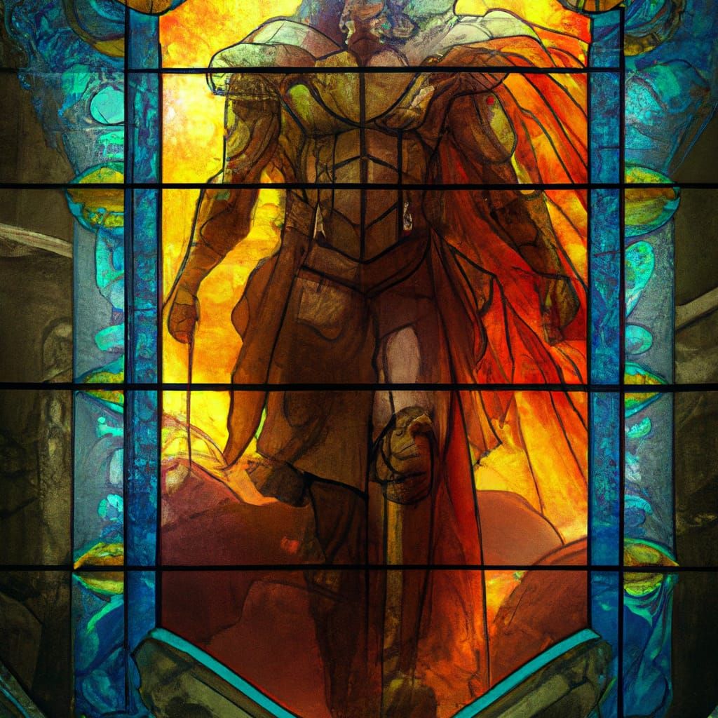Dark Fantasy Stained Glass Art in 8K