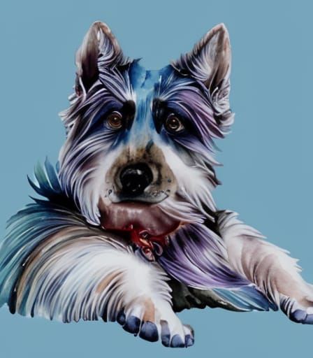 watercolor dog