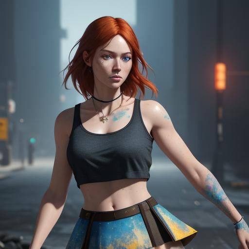 Artistic Redhead Portrait in Hyperdetailed Style