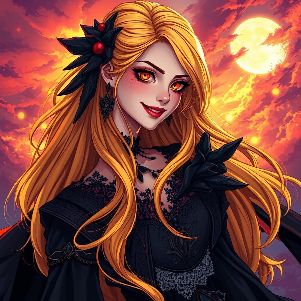 Gothic Vampire Portrait in Hyper-Realistic Style