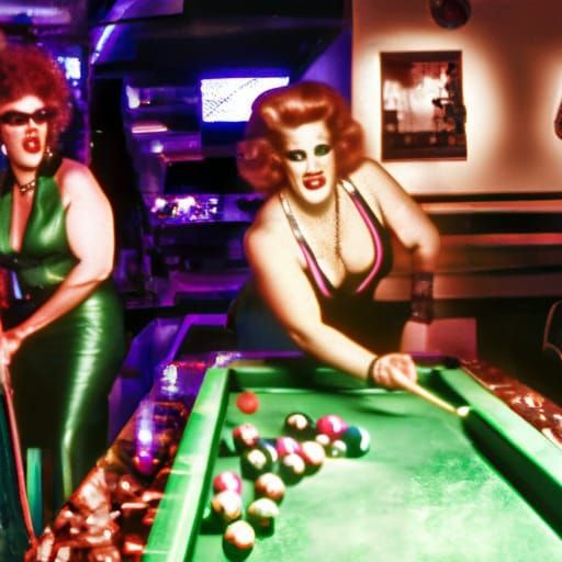 Drag Queens Play Pool in Honolulu, Film Noir